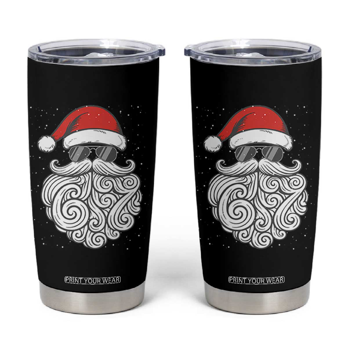 67 Christmas Santa Tumbler Cup 6 7 Meme Pajamas Holiday Gen Alpha Slang Teen TS10 Black Print Your Wear