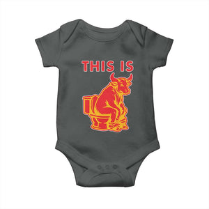 This Is Bull Shit Baby Onesie Bullshit Sarcastic Embarrassing Gag Gifts TS10 Dark Heather Print Your Wear
