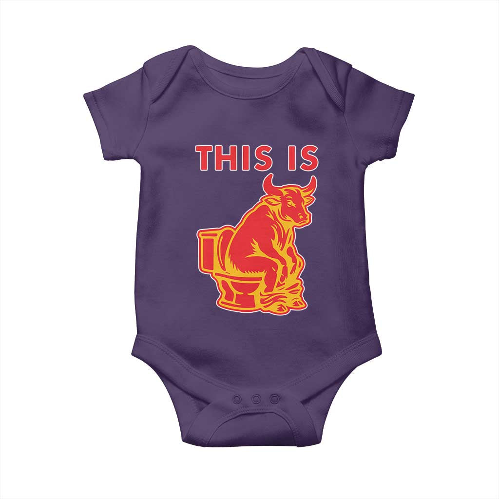 This Is Bull Shit Baby Onesie Bullshit Sarcastic Embarrassing Gag Gifts TS10 Purple Print Your Wear