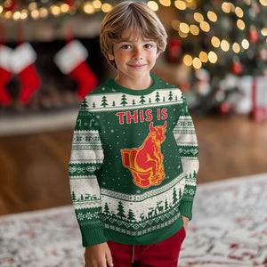 This Is Bull Shit Ugly Christmas Sweater Bullshit Sarcastic Embarrassing Gag Gifts TS10 Forest Green Beige Print Your Wear
