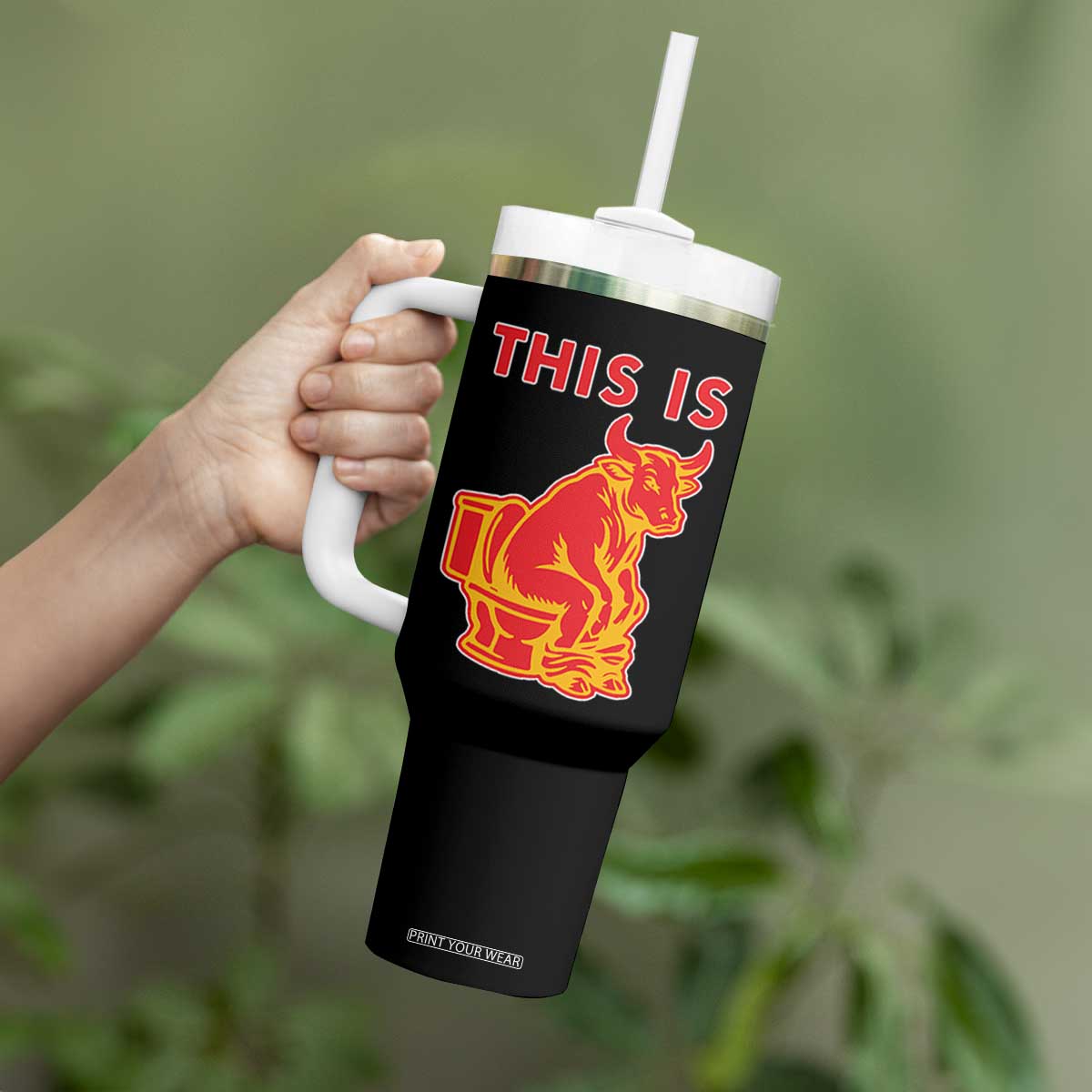 This Is Bull Shit Tumbler With Handle Bullshit Sarcastic Embarrassing Gag Gifts TS10 Print Your Wear