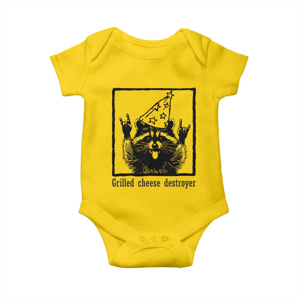Vintage Raccoon Baby Onesie Retro Silly Trash Panda Meme TS10 Daisy Print Your Wear