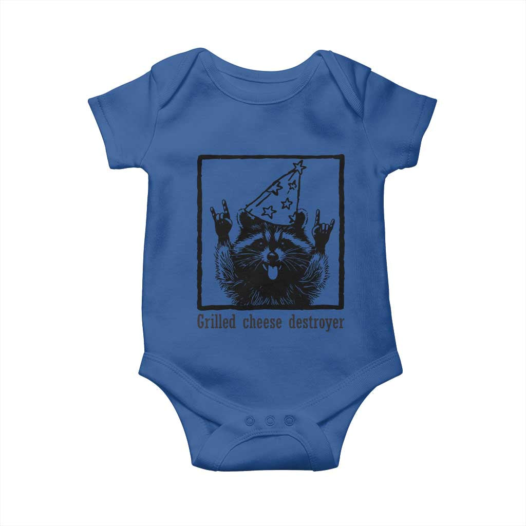 Vintage Raccoon Baby Onesie Retro Silly Trash Panda Meme TS10 Royal Blue Print Your Wear