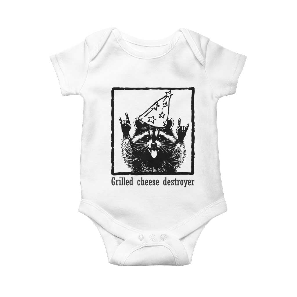 Vintage Raccoon Baby Onesie Retro Silly Trash Panda Meme TS10 White Print Your Wear