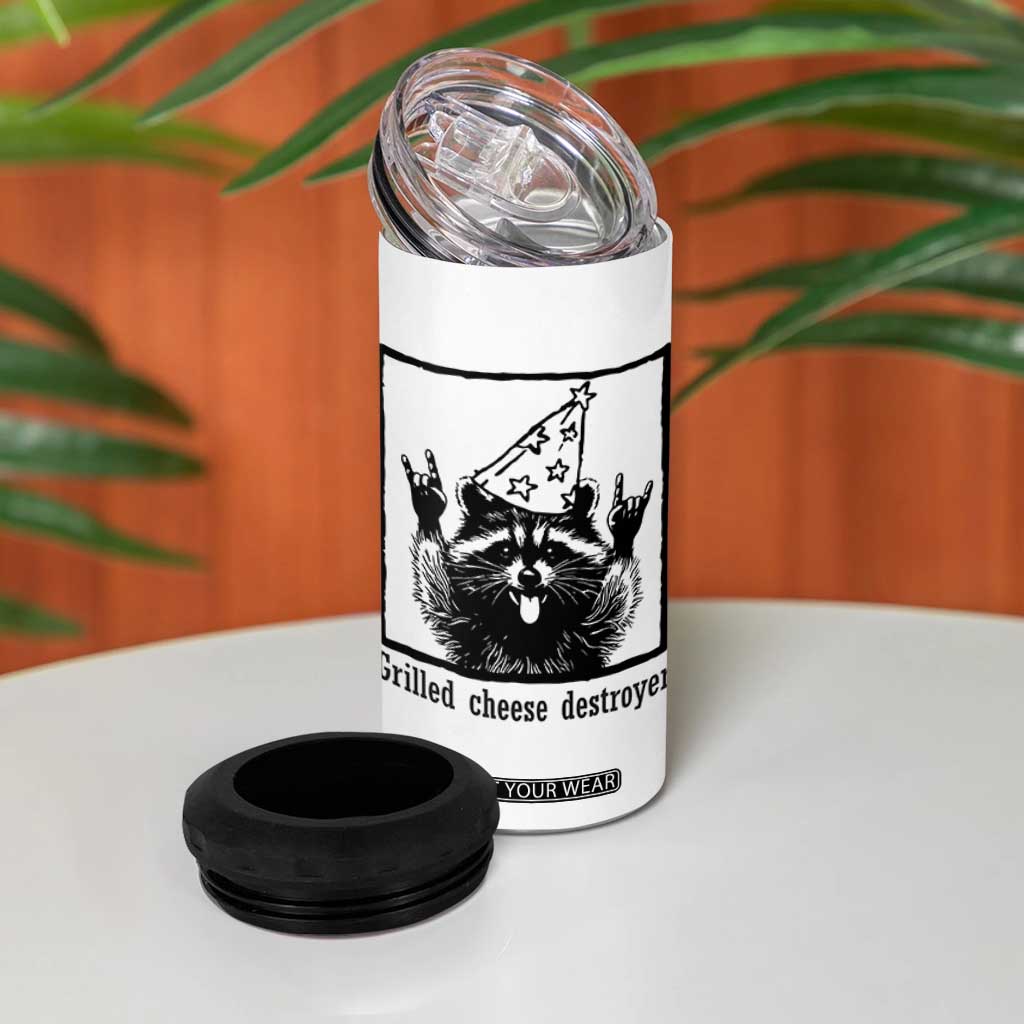 Vintage Raccoon 4 in 1 Can Cooler Tumbler Retro Silly Trash Panda Meme TS10 Print Your Wear