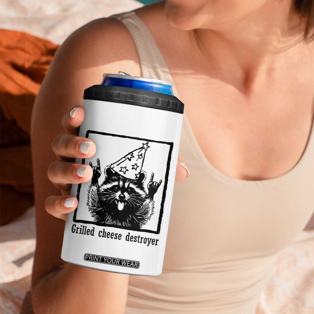 Vintage Raccoon 4 in 1 Can Cooler Tumbler Retro Silly Trash Panda Meme TS10 Print Your Wear