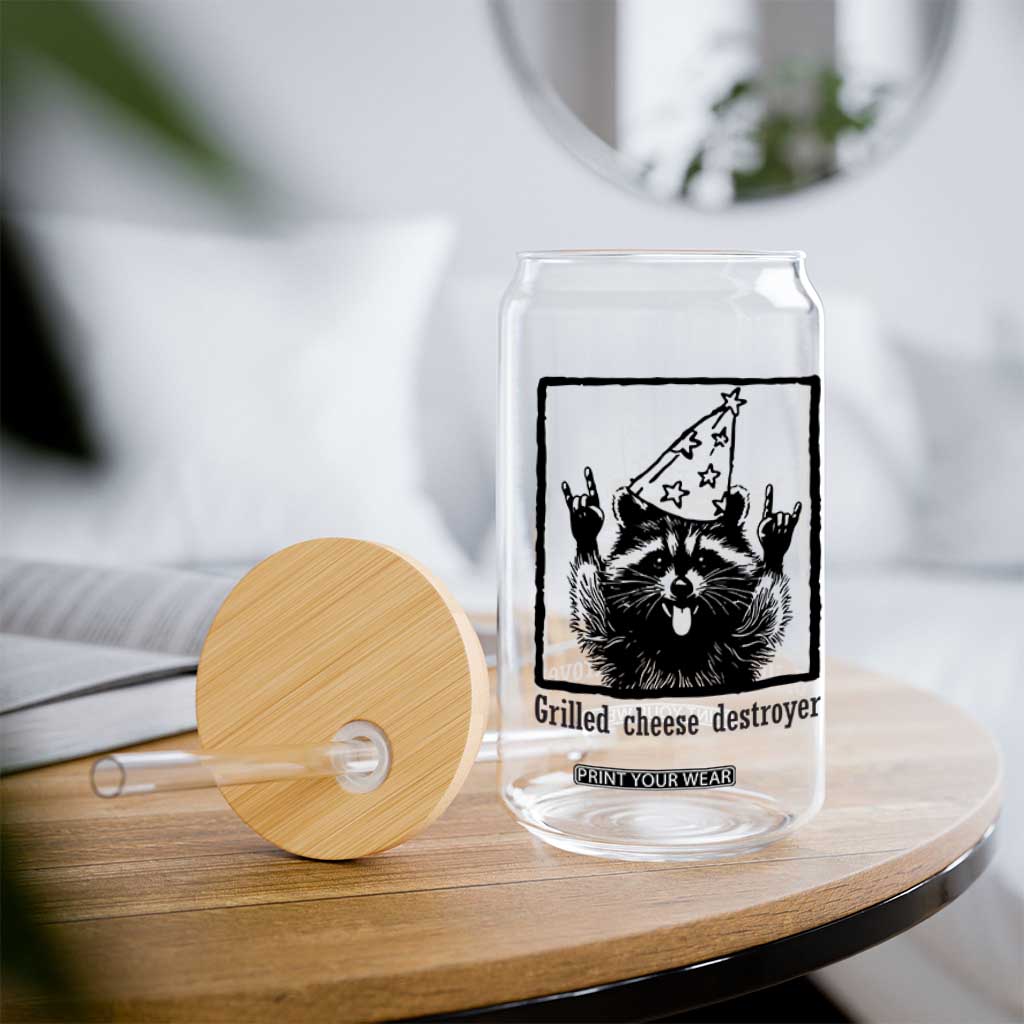 Vintage Raccoon Glass Can Retro Silly Trash Panda Meme TS10 Print Your Wear