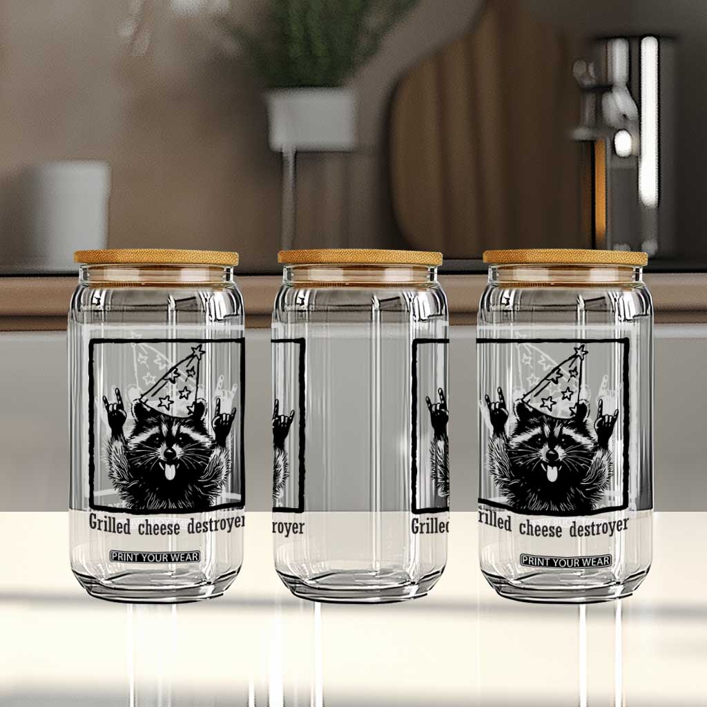 Vintage Raccoon Glass Can Retro Silly Trash Panda Meme TS10 Print Your Wear