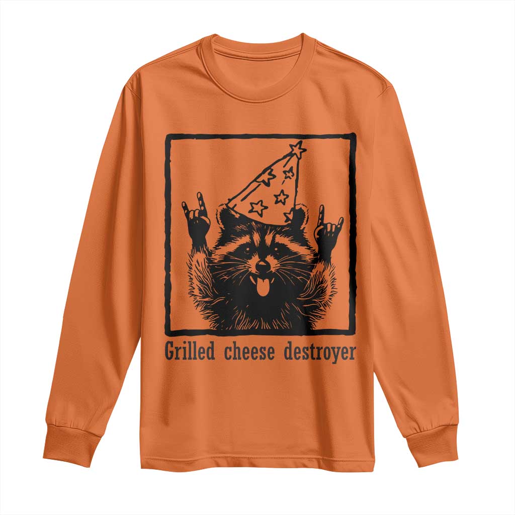 Vintage Raccoon Long Sleeve Shirt Retro Silly Trash Panda Meme TS10 Orange Print Your Wear