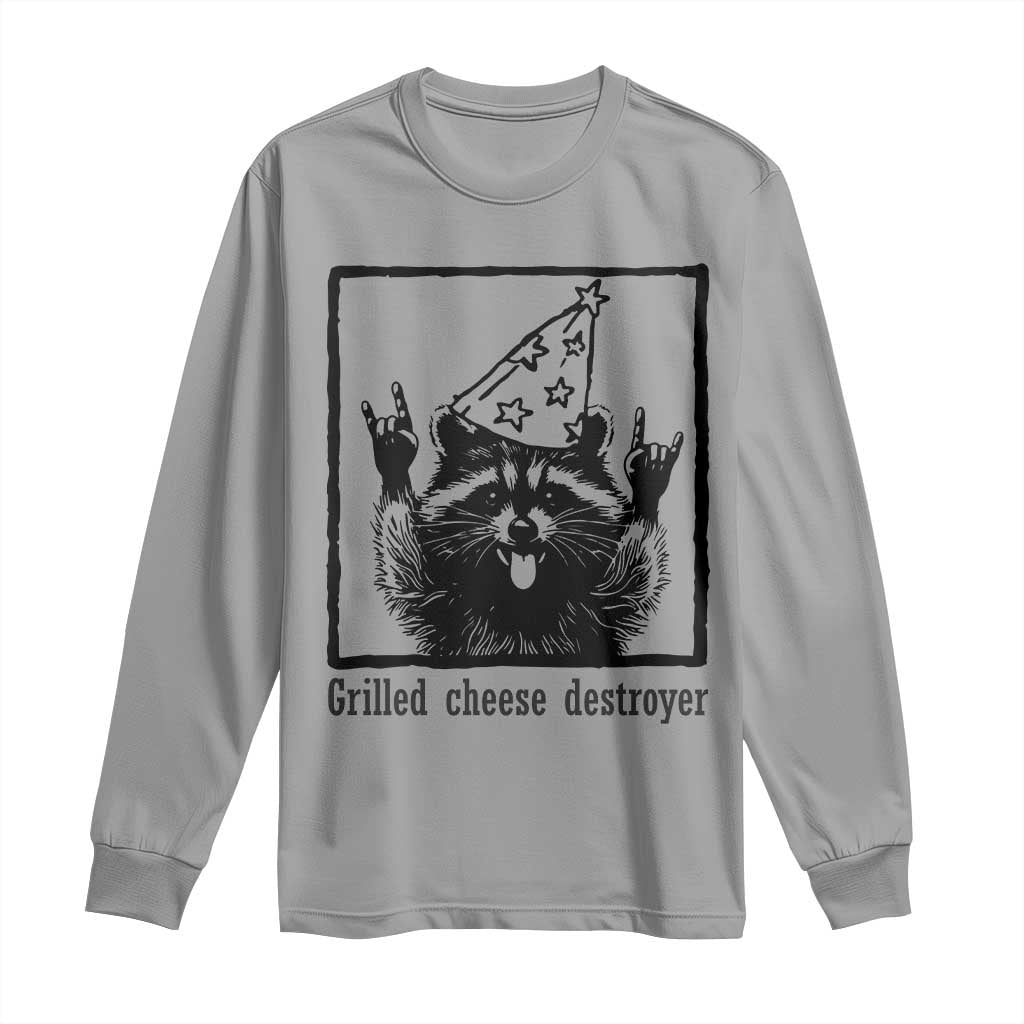 Vintage Raccoon Long Sleeve Shirt Retro Silly Trash Panda Meme TS10 Sport Gray Print Your Wear