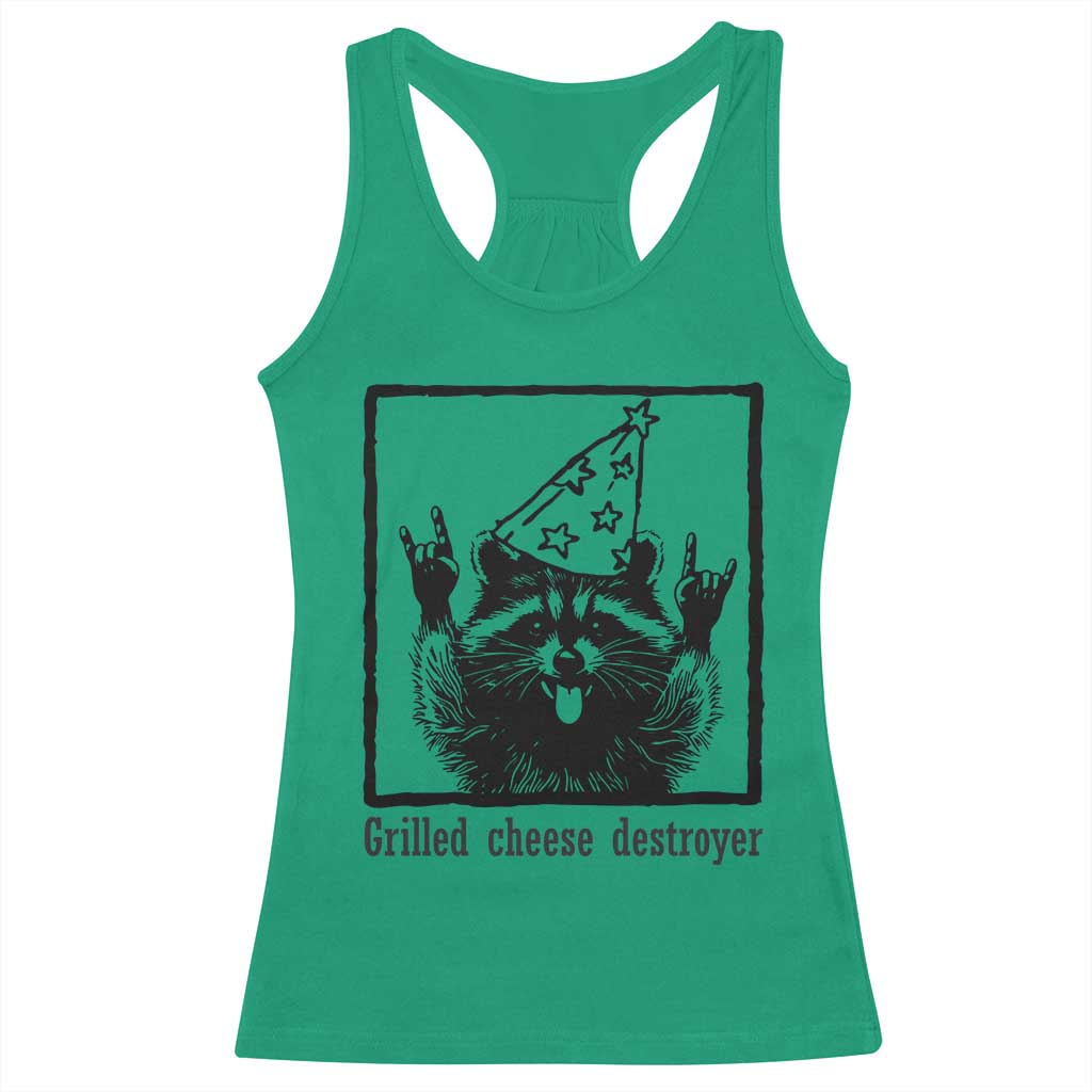 Vintage Raccoon Racerback Tank Top Retro Silly Trash Panda Meme TS10 Irish Green Print Your Wear