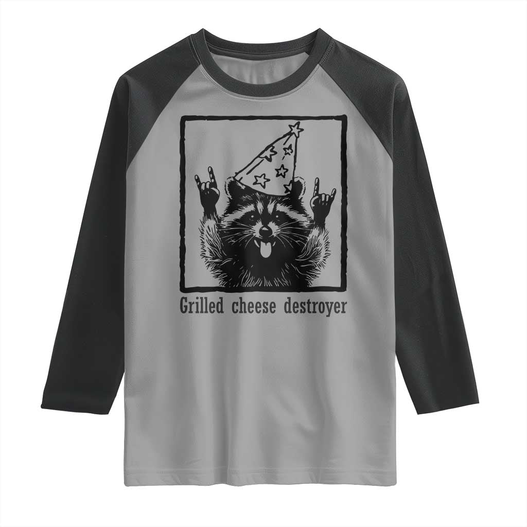 Vintage Raccoon Raglan Shirt Retro Silly Trash Panda Meme TS10 Sport Gray Black Print Your Wear