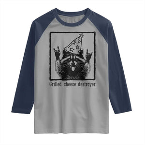 Vintage Raccoon Raglan Shirt Retro Silly Trash Panda Meme TS10 Sport Gray Navy Print Your Wear