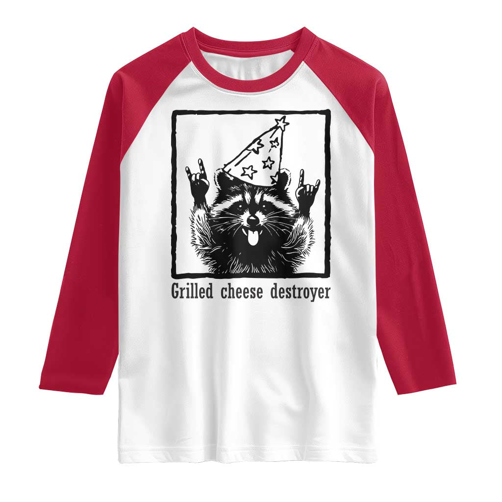 Vintage Raccoon Raglan Shirt Retro Silly Trash Panda Meme TS10 White Red Print Your Wear