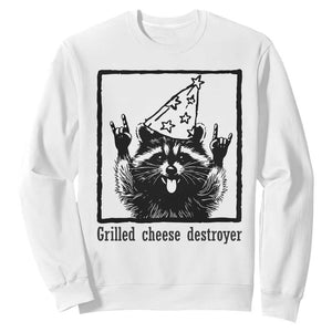 Vintage Raccoon Sweatshirt Retro Silly Trash Panda Meme TS10 White Print Your Wear