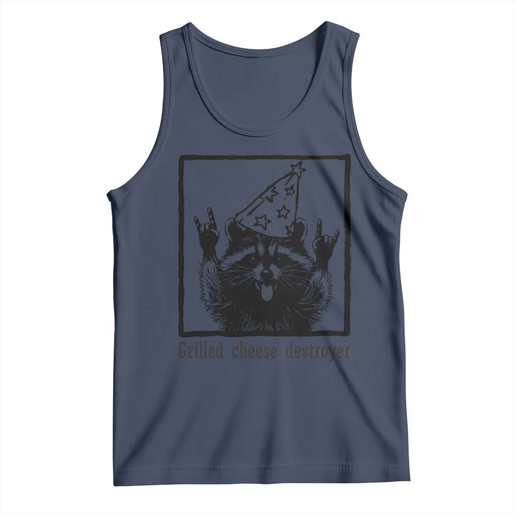 Vintage Raccoon Tank Top Retro Silly Trash Panda Meme TS10 Navy Print Your Wear