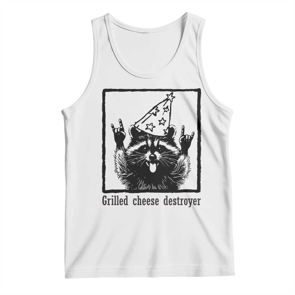 Vintage Raccoon Tank Top Retro Silly Trash Panda Meme TS10 White Print Your Wear
