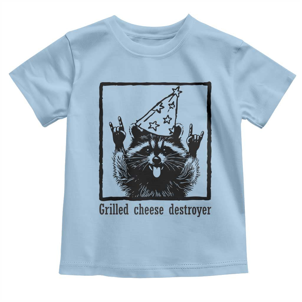 Vintage Raccoon Toddler T Shirt Retro Silly Trash Panda Meme TS10 Light Blue Print Your Wear