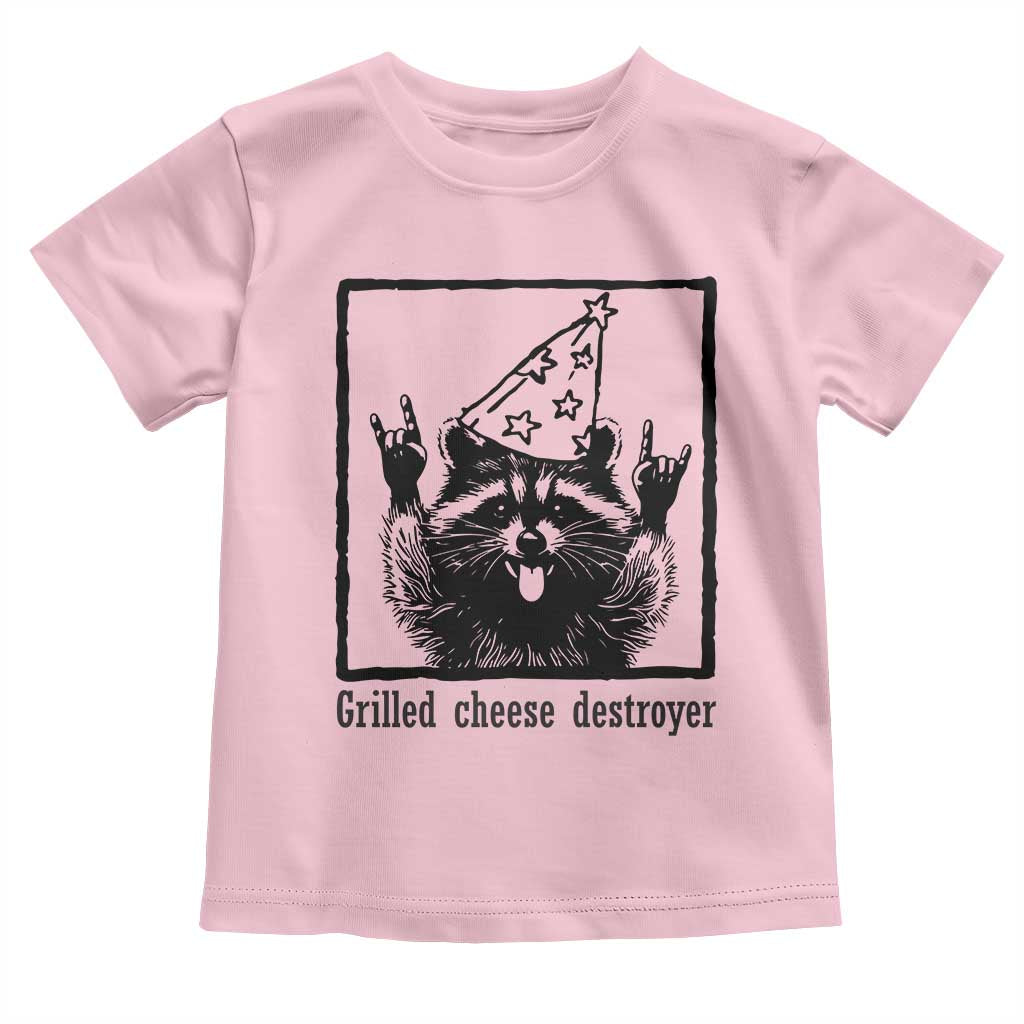 Vintage Raccoon Toddler T Shirt Retro Silly Trash Panda Meme TS10 Light Pink Print Your Wear