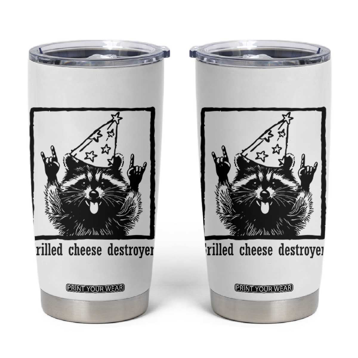 Vintage Raccoon Tumbler Cup Retro Silly Trash Panda Meme TS10 White Print Your Wear