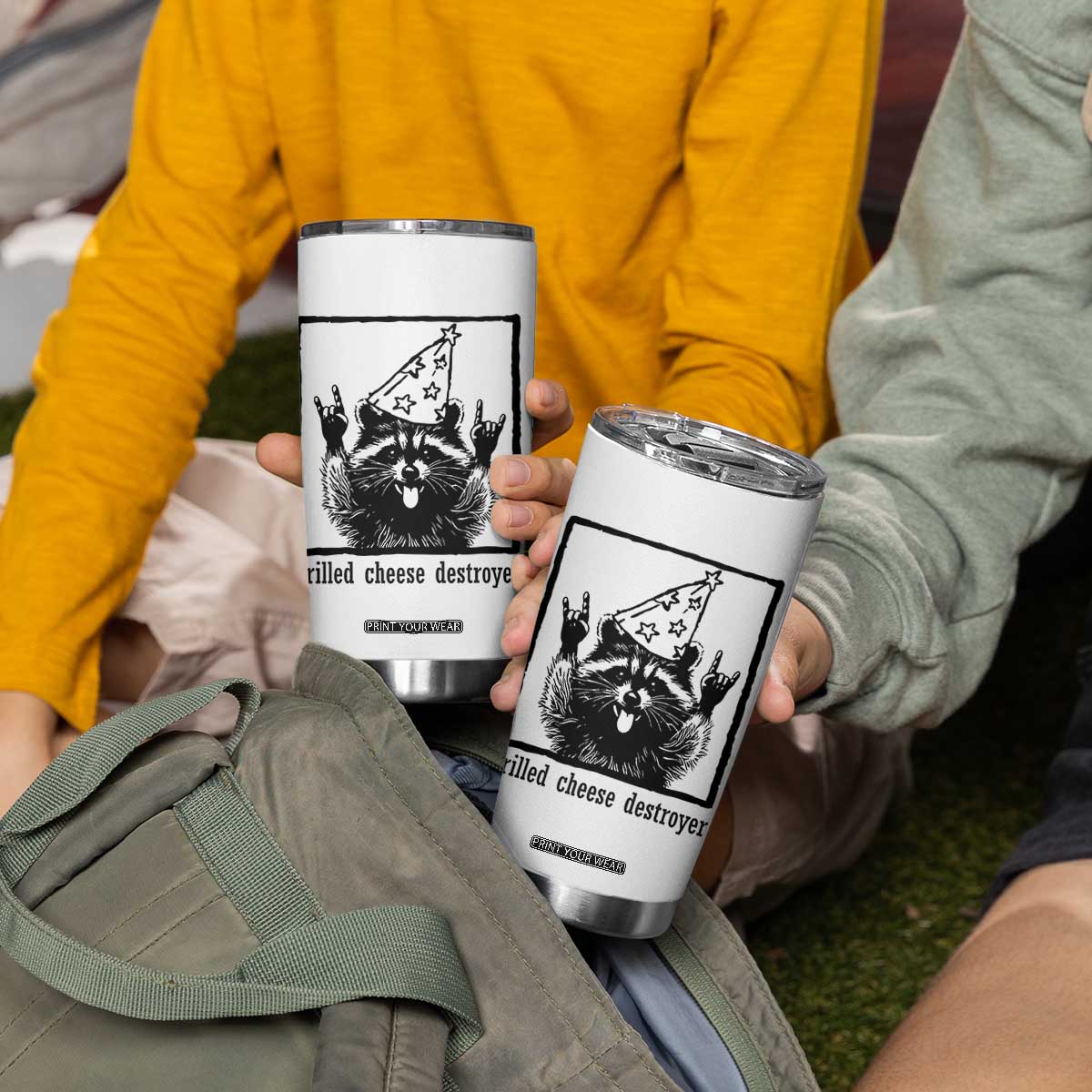 Vintage Raccoon Tumbler Cup Retro Silly Trash Panda Meme TS10 Print Your Wear