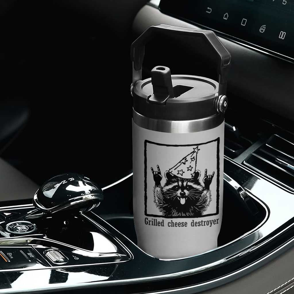 Vintage Raccoon Flip Straw Tumbler Retro Silly Trash Panda Meme TS10 Print Your Wear