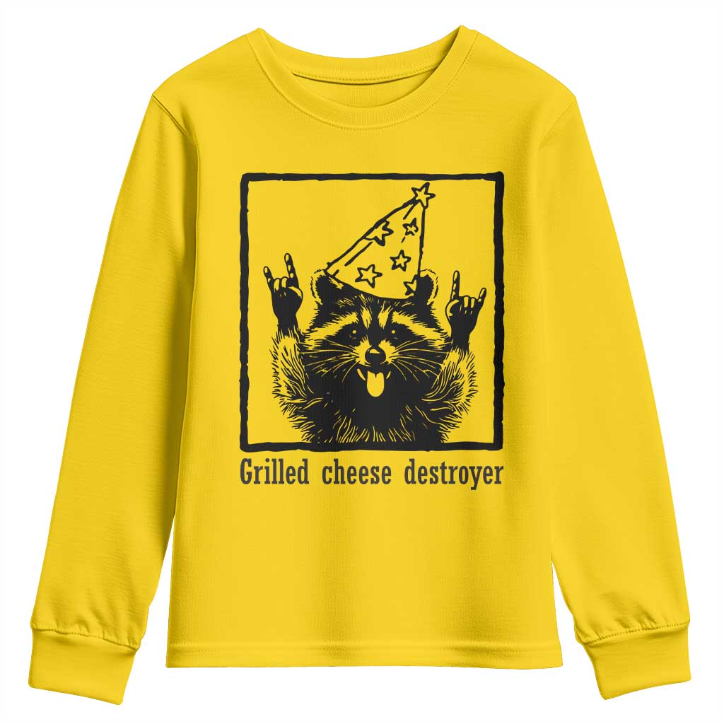 Vintage Raccoon Youth Sweatshirt Retro Silly Trash Panda Meme TS10 Daisy Print Your Wear