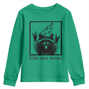 Vintage Raccoon Youth Sweatshirt Retro Silly Trash Panda Meme TS10 Irish Green Print Your Wear