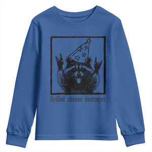 Vintage Raccoon Youth Sweatshirt Retro Silly Trash Panda Meme TS10 Royal Blue Print Your Wear