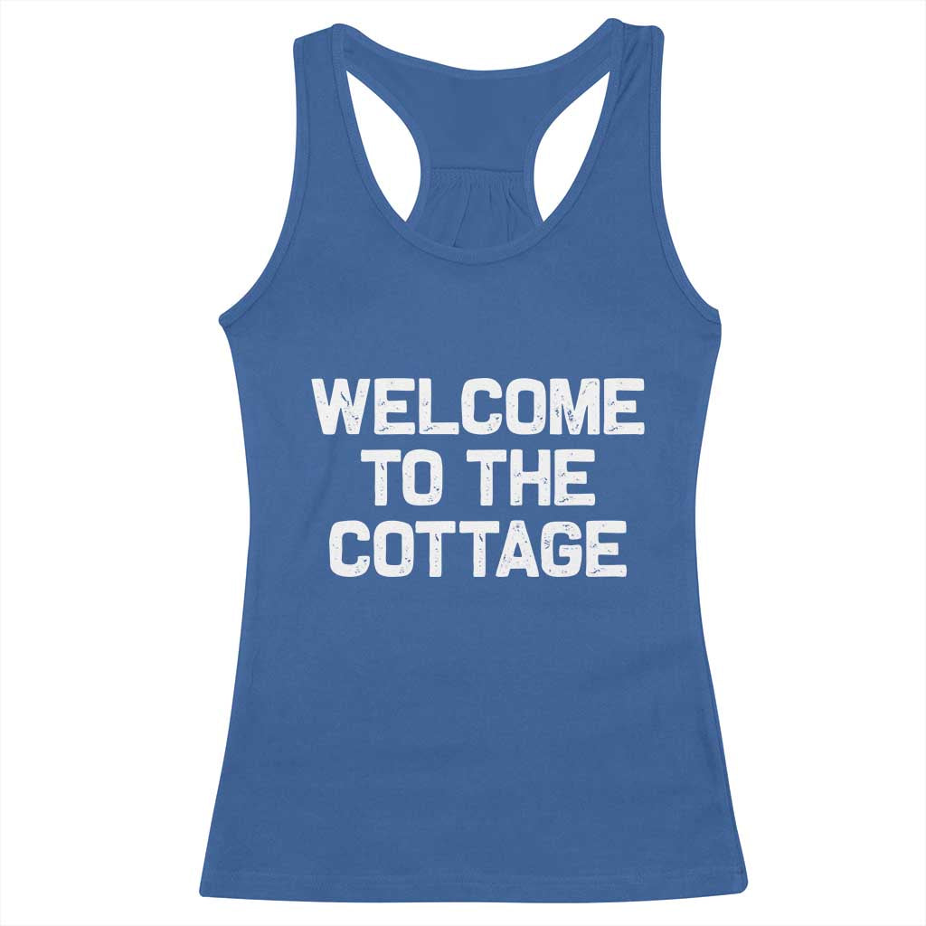 Welcome To The Cottage Racerback Tank Top TS10 Royal Blue Print Your Wear