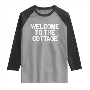 Welcome To The Cottage Raglan Shirt TS10 Sport Gray Black Print Your Wear