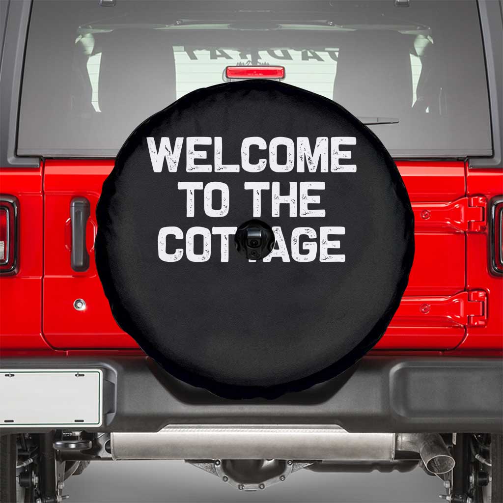 Welcome To The Cottage Spare Tire Cover TS10 Black Print Your Wear
