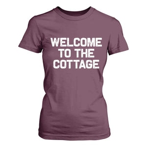 Welcome To The Cottage T Shirt For Women TS10 Maroon Print Your Wear