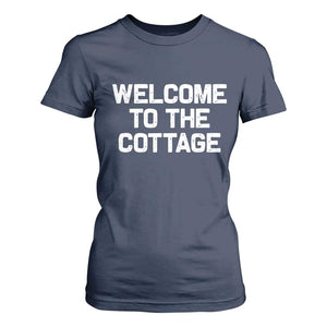 Welcome To The Cottage T Shirt For Women TS10 Navy Print Your Wear