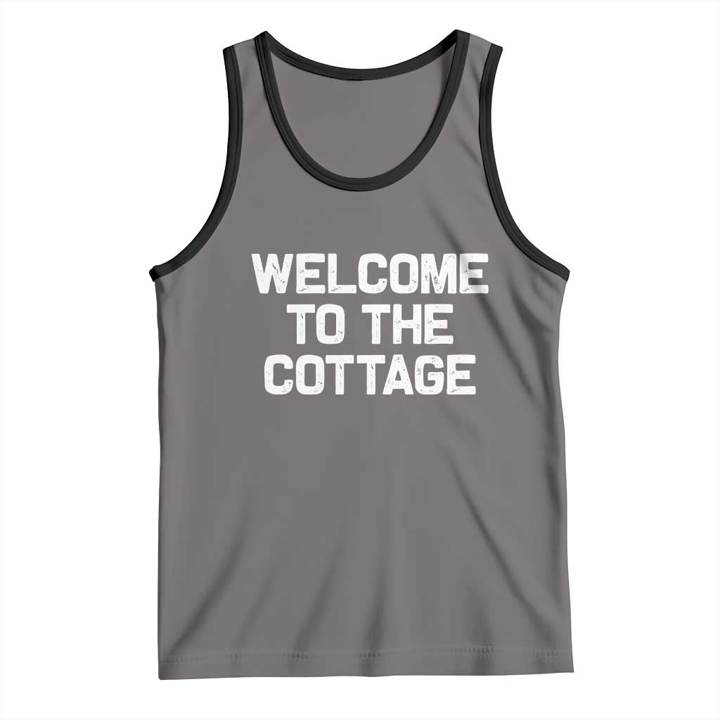 Welcome To The Cottage Tank Top TS10 Deep Heather Black Print Your Wear