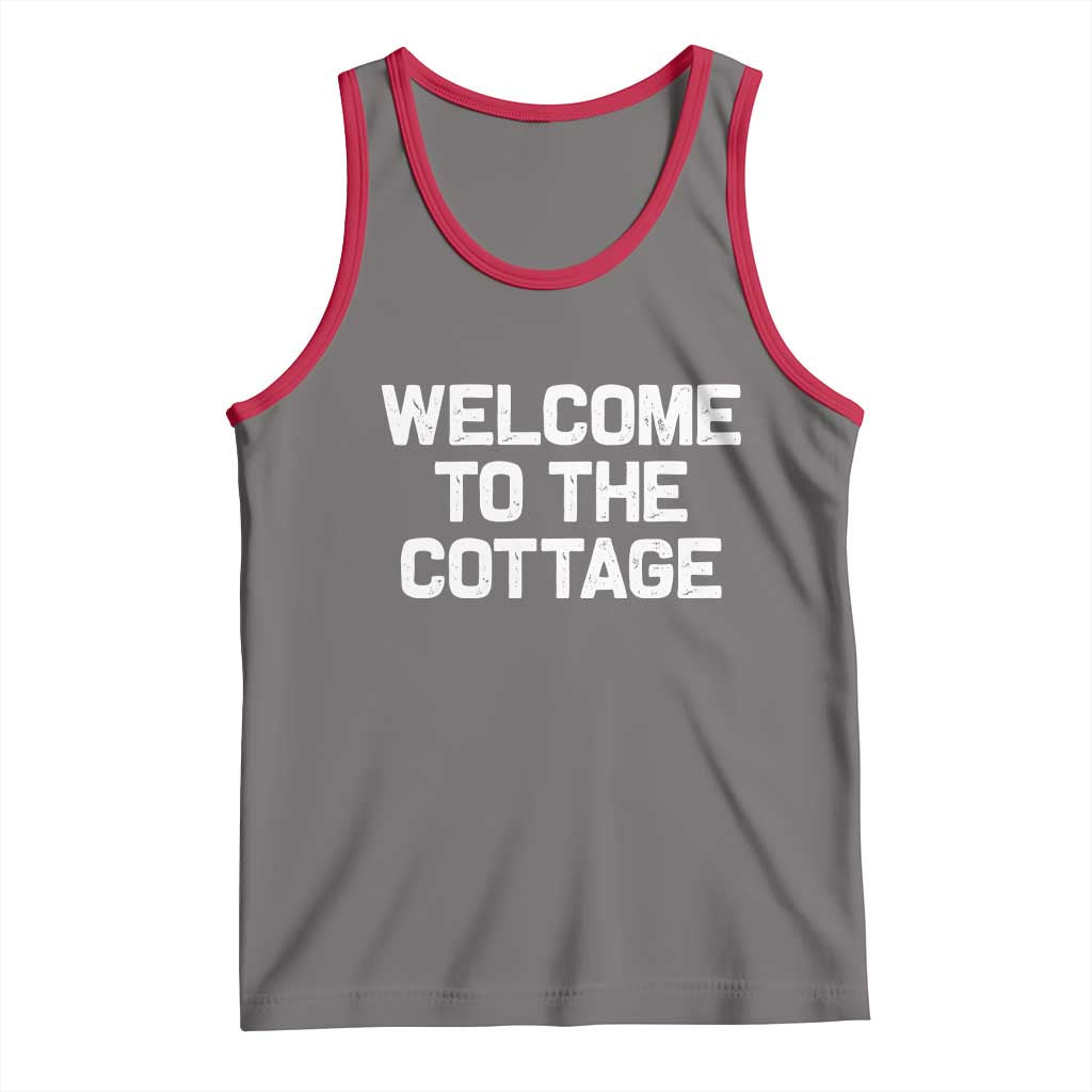 Welcome To The Cottage Tank Top TS10 Deep Heather Red Print Your Wear
