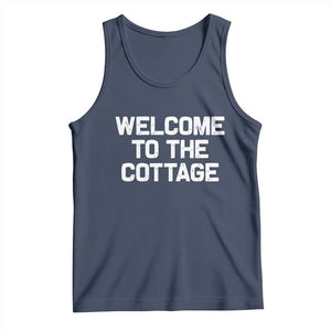 Welcome To The Cottage Tank Top TS10 Navy Print Your Wear