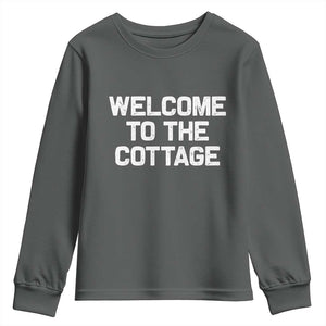 Welcome To The Cottage Youth Sweatshirt TS10 Dark Heather Print Your Wear