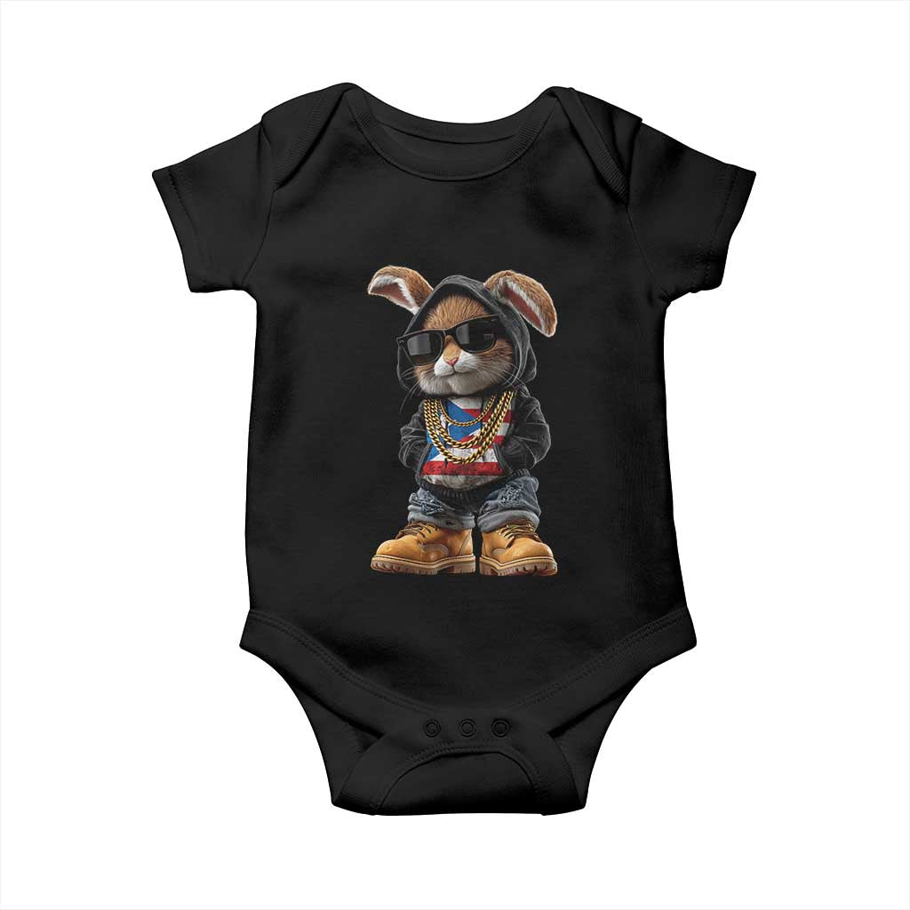 Bunny Puerto Rican Flag Baby Onesie Puerto Rican Taino Boricua Vibes TS10 Black Print Your Wear