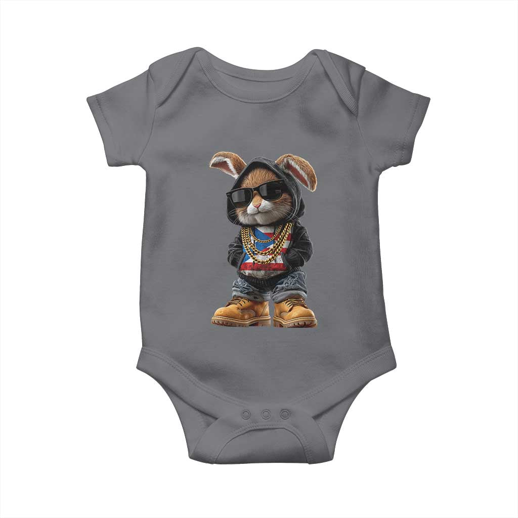 Bunny Puerto Rican Flag Baby Onesie Puerto Rican Taino Boricua Vibes TS10 Charcoal Print Your Wear