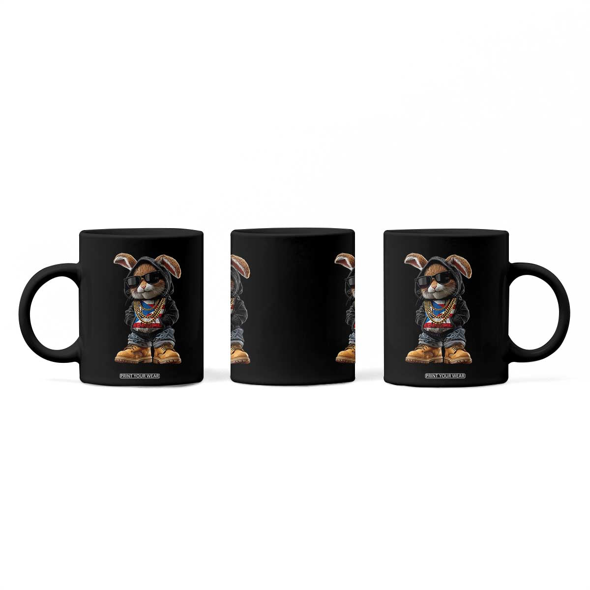 Bunny Puerto Rican Flag Coffee Mug Puerto Rican Taino Boricua Vibes TS10 Print Your Wear