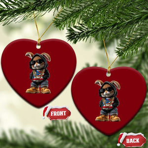 Bunny Puerto Rican Flag Ceramic Ornament Puerto Rican Taino Boricua Vibes TS10 Print Your Wear