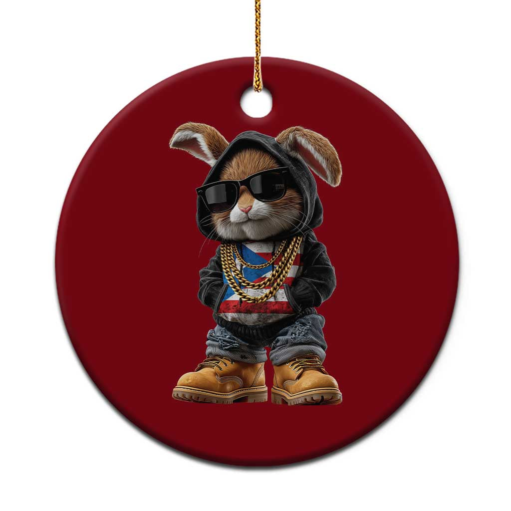 Bunny Puerto Rican Flag Ceramic Ornament Puerto Rican Taino Boricua Vibes TS10 1pc Red Print Your Wear