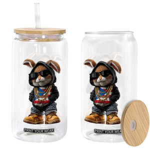 Bunny Puerto Rican Flag Glass Can Puerto Rican Taino Boricua Vibes TS10 Print Your Wear