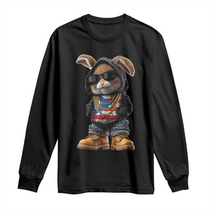Bunny Puerto Rican Flag Long Sleeve Shirt Puerto Rican Taino Boricua Vibes TS10 Black Print Your Wear