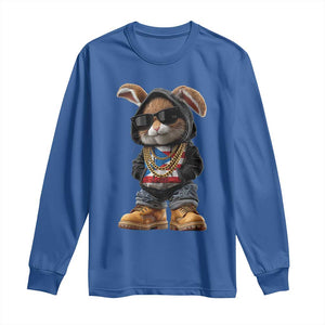 Bunny Puerto Rican Flag Long Sleeve Shirt Puerto Rican Taino Boricua Vibes TS10 Royal Blue Print Your Wear