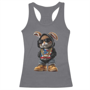 Bunny Puerto Rican Flag Racerback Tank Top Puerto Rican Taino Boricua Vibes TS10 Charcoal Print Your Wear