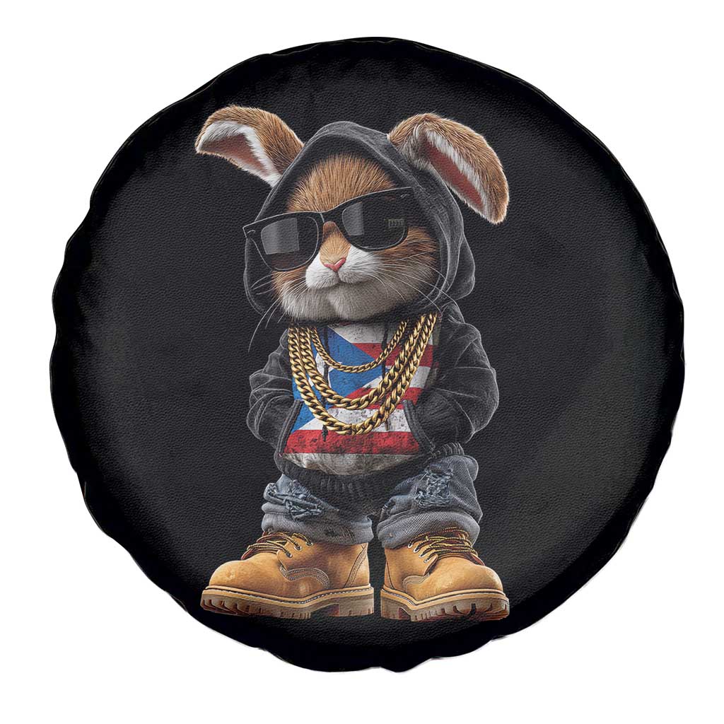 Bunny Puerto Rican Flag Spare Tire Cover Puerto Rican Taino Boricua Vibes TS10 Print Your Wear