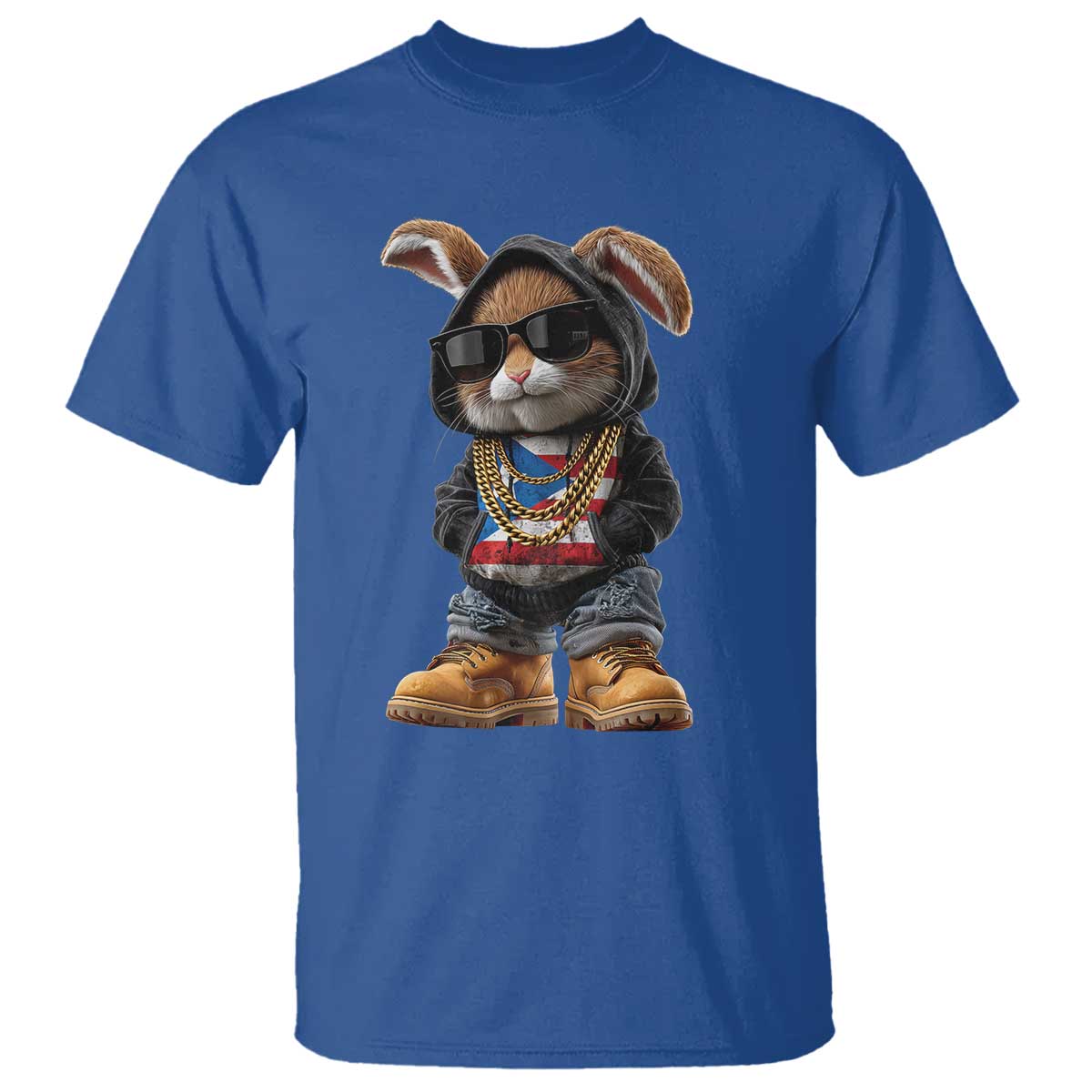 Bunny Puerto Rican Flag T Shirt Puerto Rican Taino Boricua Vibes TS10 Royal Blue Print Your Wear