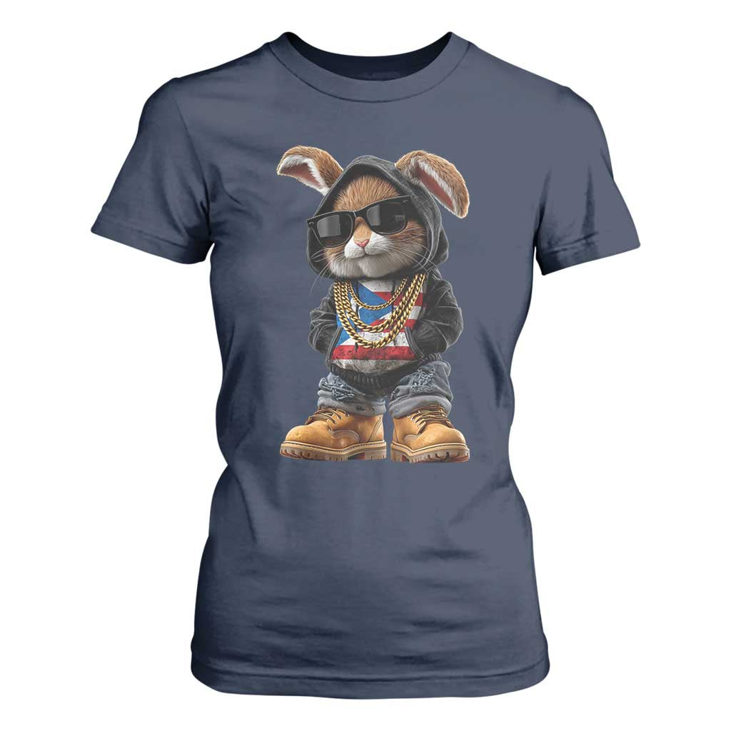 Bunny Puerto Rican Flag T Shirt For Women Puerto Rican Taino Boricua Vibes TS10 Navy Print Your Wear